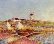 unknow artist Landscape with Mill near the Salt Ponds Spain oil painting artist